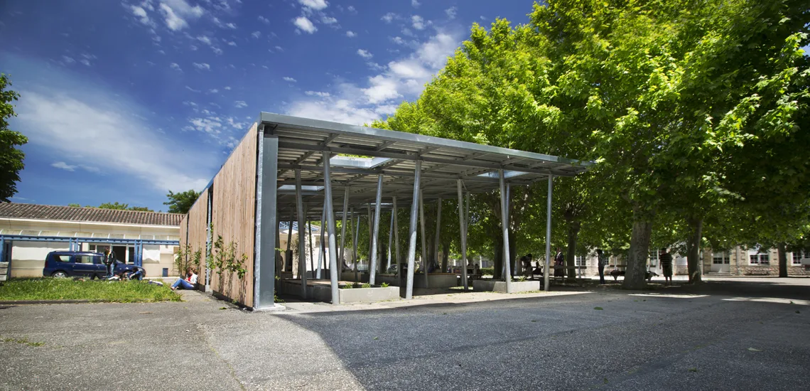 Construction d’un préau - Lycée JAUFRE RUDEL BLAYE (33)