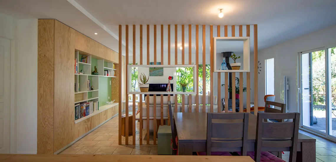 Réaménagement des espaces de vie d'une maison d'habitation à LEOGNAN (33)